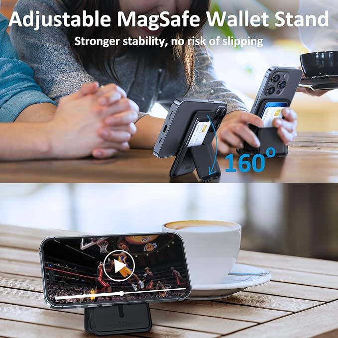 WIWU for Apple Magsafe Wallet with Adjustable Stand Magnetic Wallet WIWU for Apple Magsafe Wallet with Adjustable Stand Magnetic Wallet